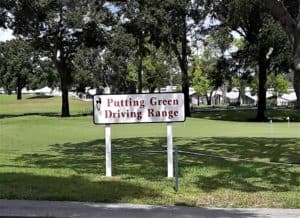 Putting Green and Driving Range Sign